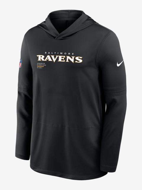 Nike Baltimore Ravens Pure Fury Sideline Men's Nike Dri-FIT NFL Long-Sleeve Hooded Top