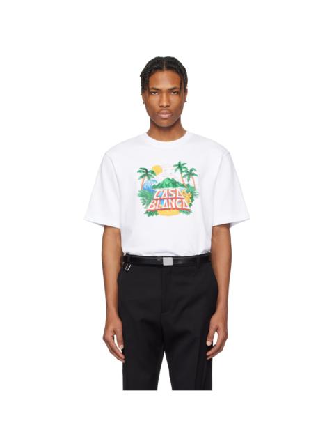 CASABLANCA White 'Casa' Beach Wave T-shirt