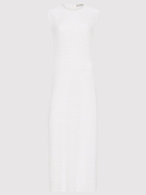 ST. AGNI Cotton Grid Dress - White