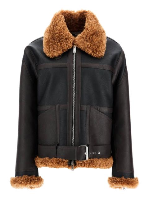 Stella McCartney VEGAN LEATHER AND TEDDY BIKER JACKET