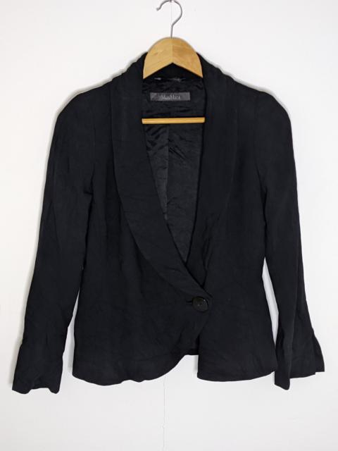 Other Designers Italian Designers - MAX MARA Black Viscose One Button Lined Blazer Jacket