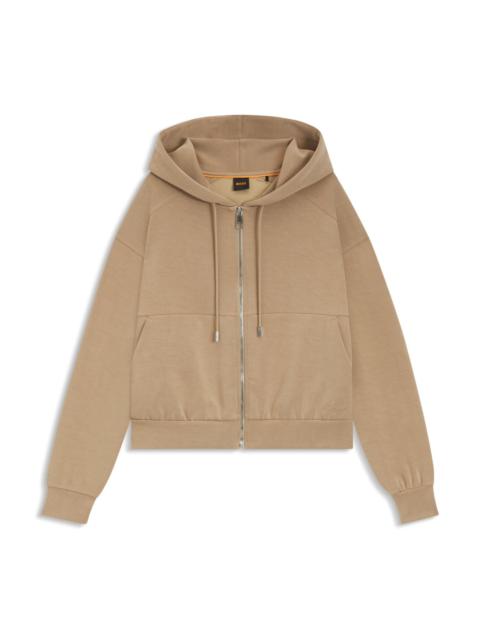 BOSS OVERSIZE-FIT ZIP-UP HOODIE WITH LOGO EMBROIDERY