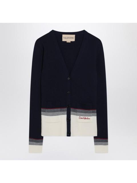 Valentino Valentino Cardigan With Chez Valentino Embroidery In Wool Women