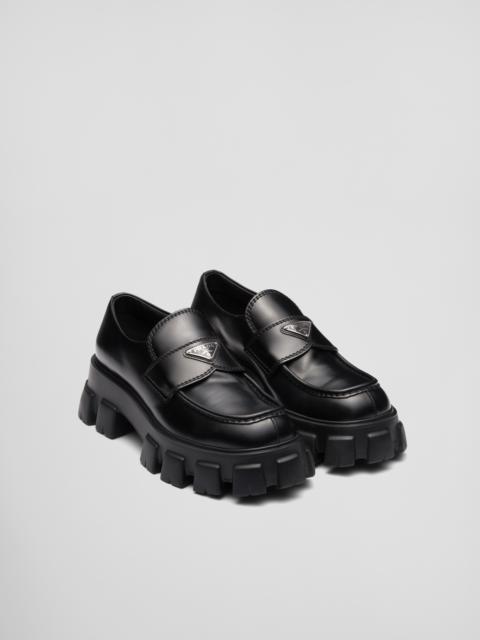Prada Monolith brushed leather loafers