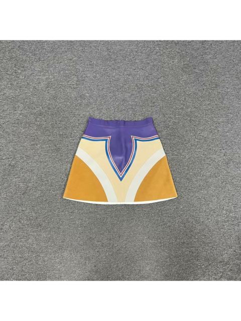 Louis Vuitton Louis Vuitton Four Leaf Clover Patchwork Leather Skirt