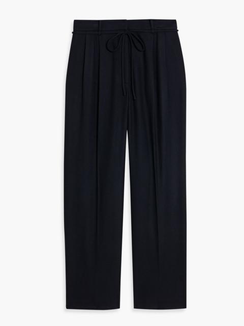 Other Designers Belted wool-blend flannel straight-leg pants
