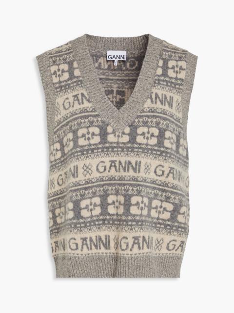 GANNI Jacquard-knit vest