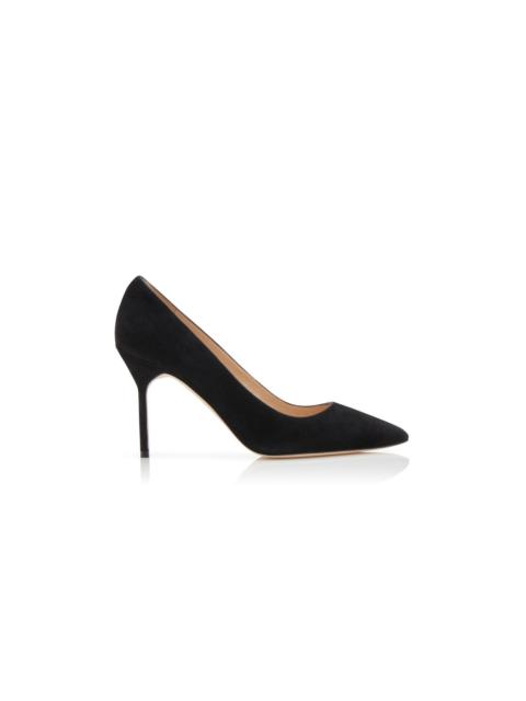 Manolo Blahnik Black Suede Pointed Toe Pumps