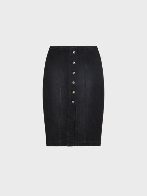 Blumarine DENIM SKIRT WITH LOGO PRINT