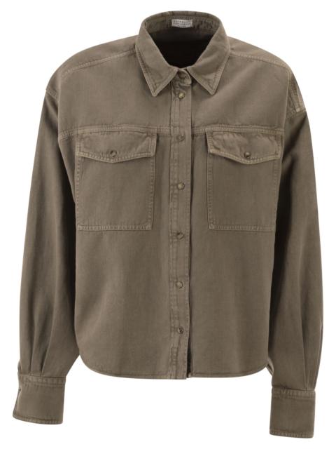 Brunello Cucinelli Brunello Cucinelli Women Shirt In Garment-Dyed Cotton And Linen Cover