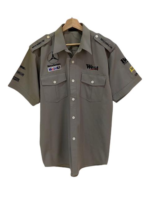 Other Designers VINTAGE MERCEDES-BENZ MOBIL 1 RACING HUGO BOSS BUTTON SHIRT