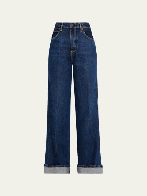 FRAME The Cuffed Wide Jeans