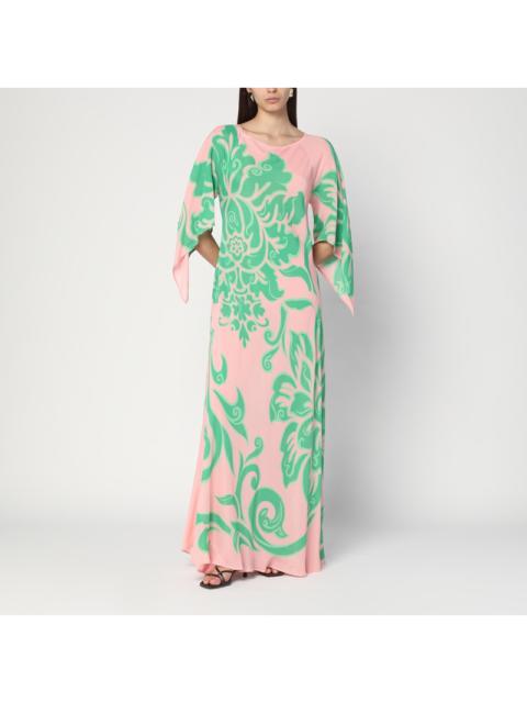 Etro ETRO Long pink/green silk beach dress