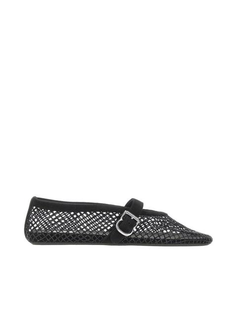 Alaïa STRASS-EMBELLISHED FISHNET BALLERINA FLATS