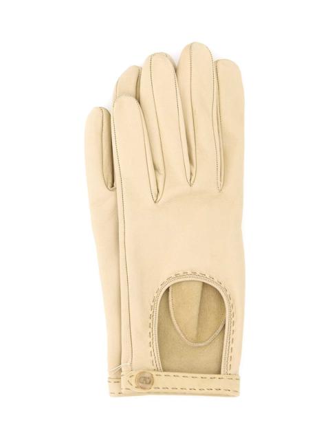 Valentino Ivory Leather Gloves
