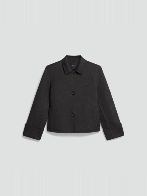 Theory Boxy Cuff Jacket in Double-Face Wool-Cashmere
