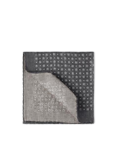 Brunello Cucinelli Brunello Cucinelli Pocket square with pattern in Anthracite at Nordstrom