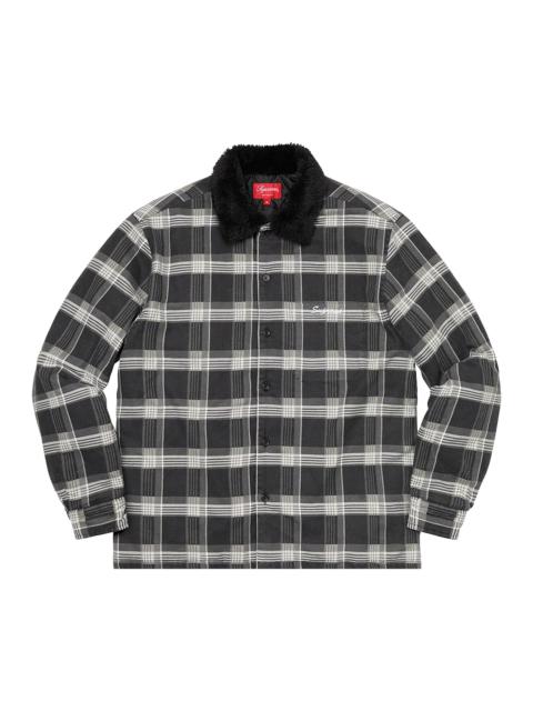 Supreme Supreme Faux Fur Collar Flannel Shirt 'Black'