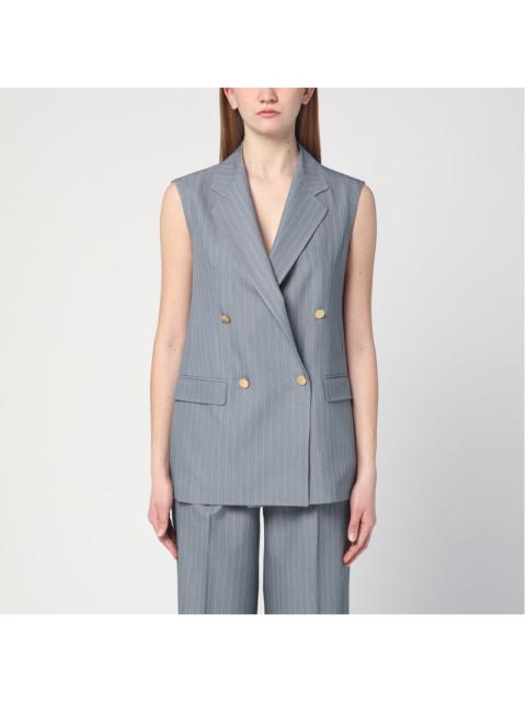 TAGLIATORE - Tagliatore Grey Pinstripe Double Breasted Waistcoat Women