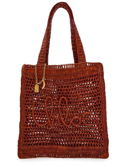 Chloé Chloe Summer Banana Logo Raffia Tote