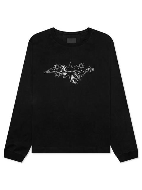 Givenchy TAROT PRINT BOXY FIT LONG SLEEVE T-SHIRT - BLACK