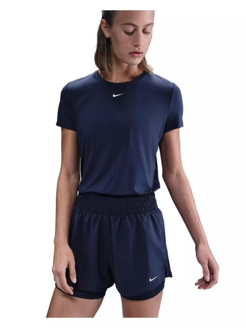 Nike Women's One Dri-FIT High-Waisted 3" 2-in-1 Shorts -Navy