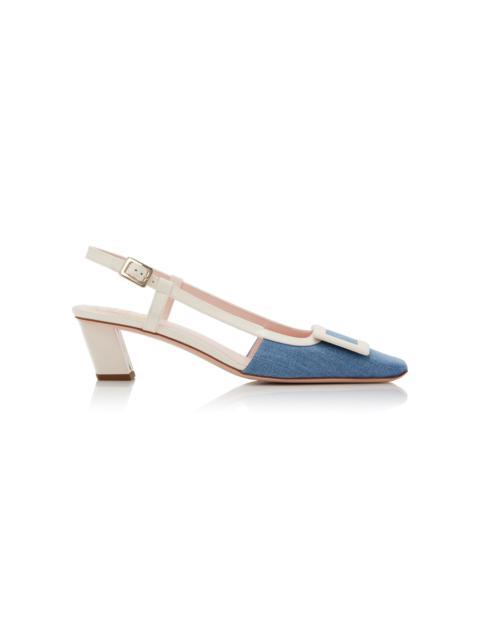 Roger Vivier BV Denim Slingback Pumps blue