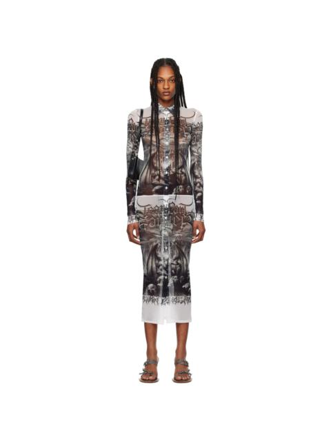 Jean Paul Gaultier Black & White 'The Diablo' Midi Dress