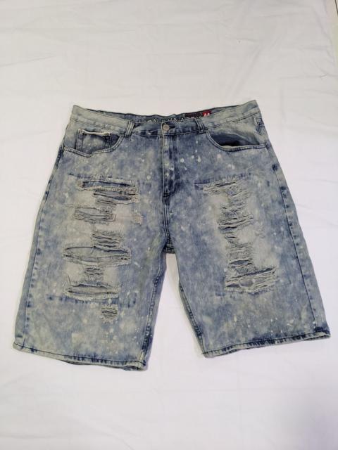 Other Designers Streetwear - Lion Dynasty Distressed Acid Wash Jeans Shorts