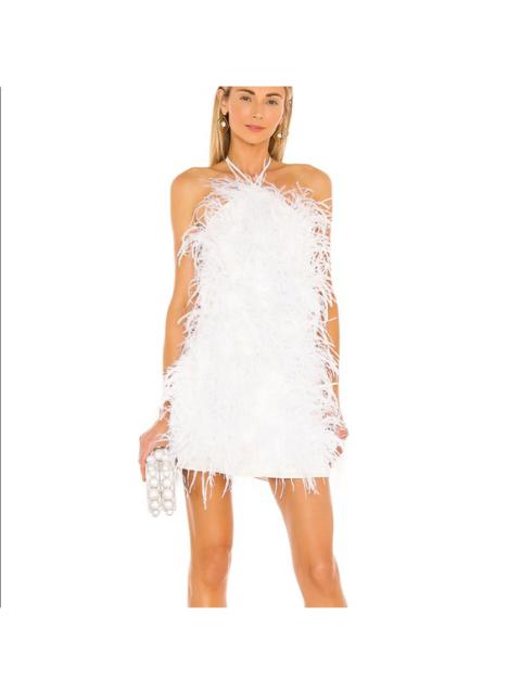 Cult Gaia Valé Ostrich Feather Halter Mini Dress