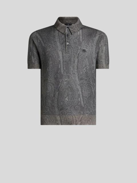 Etro KNIT POLO-SHIRT WITH PAISLEY PRINT
