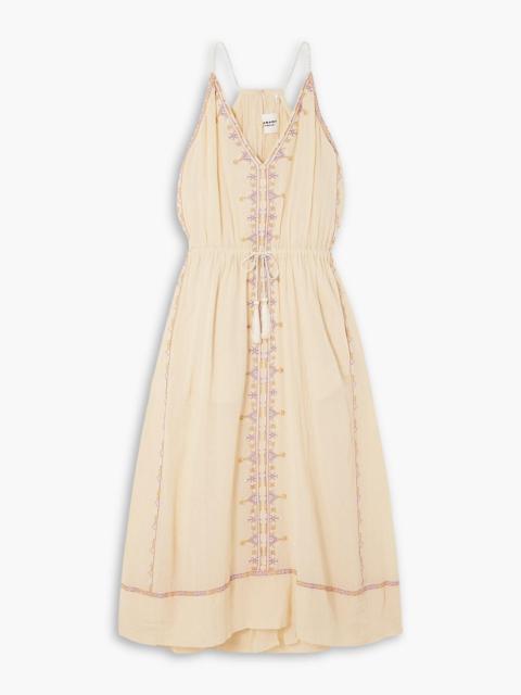 Isabel Marant Étoile Siana belted embroidered cotton-gauze midi dress