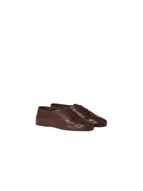 Miu Miu MIU MIU $1120 Briarwood Nappa Leather Laced Shoes New & Auth