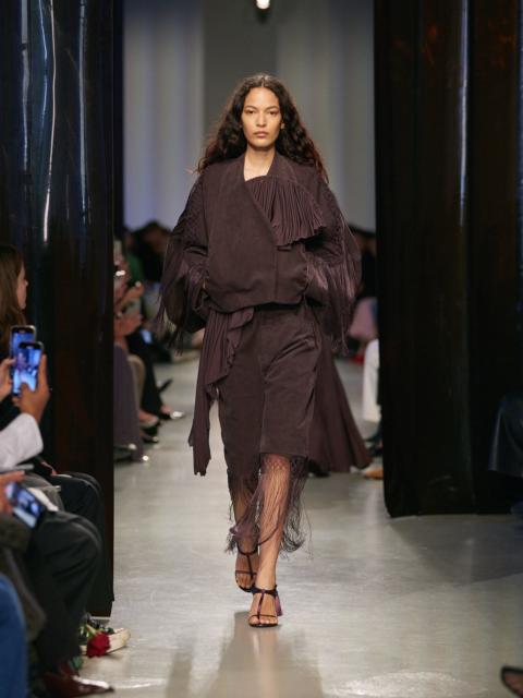 CHRISTOPHER ESBER Corduroy Cocoon Fringed Jacket