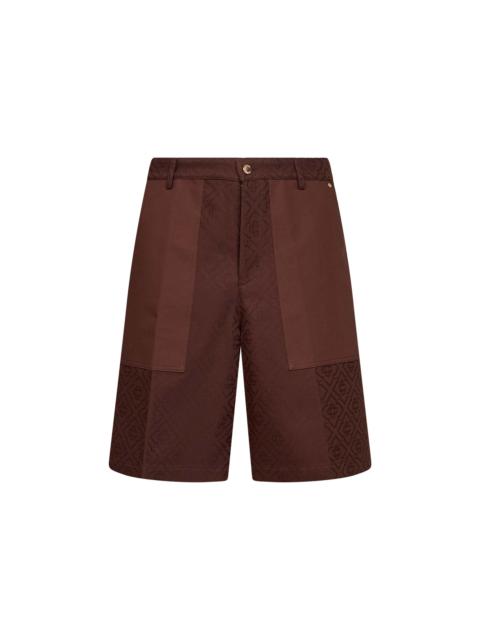 CASABLANCA Casablanca Men Dark Brown Cotton Monogram Cargo Shorts