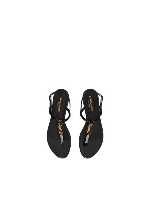 SAINT LAURENT SAINT LAURENT Cassandra Black Patent Leather Sandals New & A