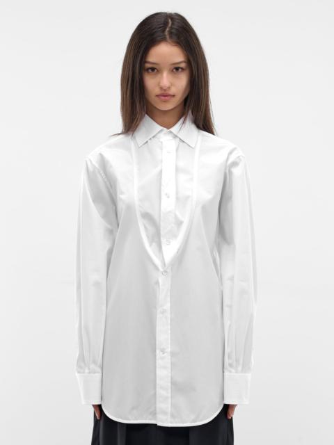 Maison Margiela White Folded V-Neck Collar Shirt