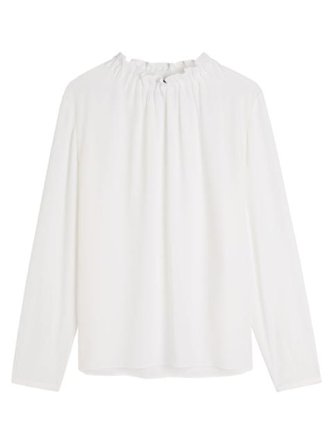 EILEEN FISHER Eileen Fisher Gathered Silk-georgette Blouse