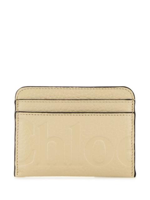 Cream leather card holder