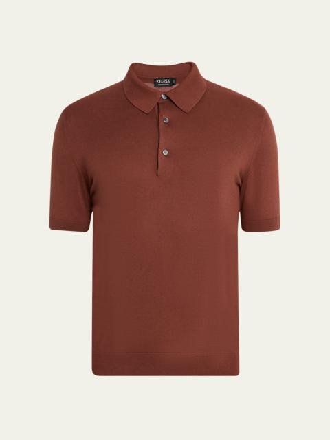 Men's Premium Cotton Knit Polo Sweater