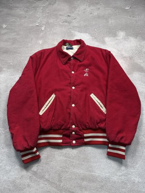 Other Designers Vintage 80s Holloway Varsity Racing Corduroy Bomber Jacket