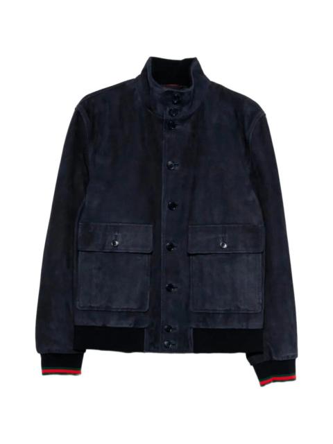 GUCCI Gucci Men Leather Bomber Jacket