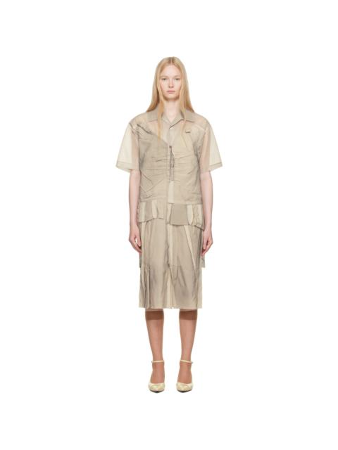 Maison Margiela Beige Paneled Midi Dress
