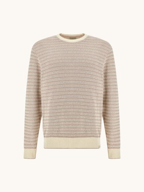 Paul & Shark CREW‑NECK SWEATER IN BOUCLÉ COTTON WITH STRIPED PATTERN