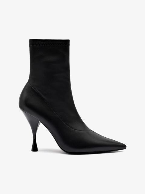 Larroudé Mini Georgia Boot In Black Stretch Leather
