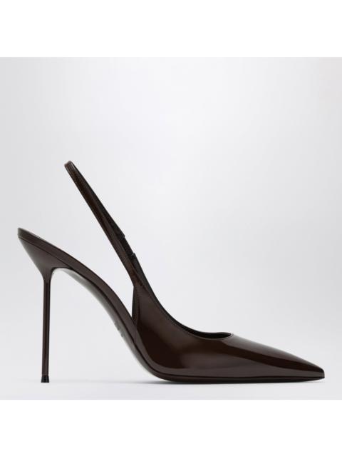 PARIS TEXAS Paris Texas Lidia Slingback Pumps In Ebony Patent Leather Women