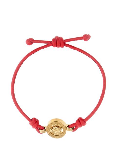 VERSACE Red leather bracelet