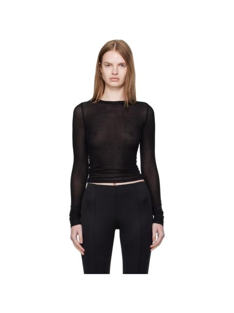 Paris Georgia Black Elemental Sheer Long Sleeve T-shirt