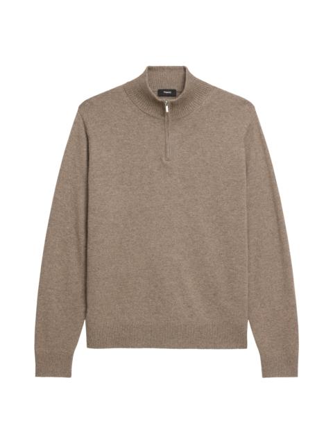 Theory Theory Hilles Quarter Zip Cashmere Sweater in Dark Feather Melange at Nordstrom