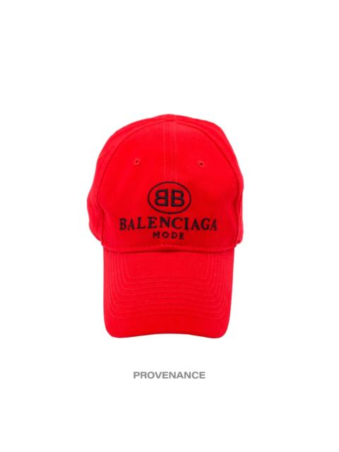 BALENCIAGA Balenciaga BB Logo Mode Embroidered Cap Hat - Red